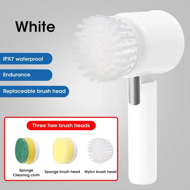 SOLVESSI Electric Spin Scrubber – Cordless Cleaning Brush with Replaceable Heads