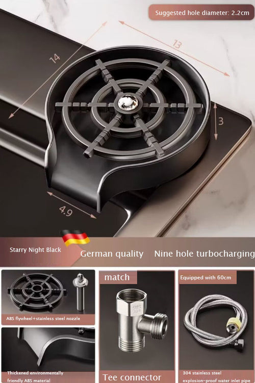 SOLVESSI Faucet Glass Rinser – Stainless Steel Cup Washer for Kitchen Sink