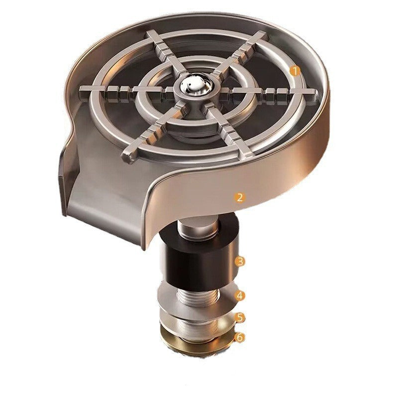 SOLVESSI Faucet Glass Rinser – Stainless Steel Cup Washer for Kitchen Sink