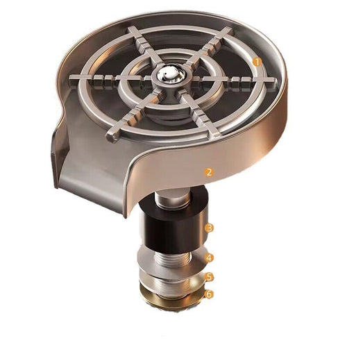 SOLVESSI Faucet Glass Rinser – Stainless Steel Cup Washer for Kitchen Sink