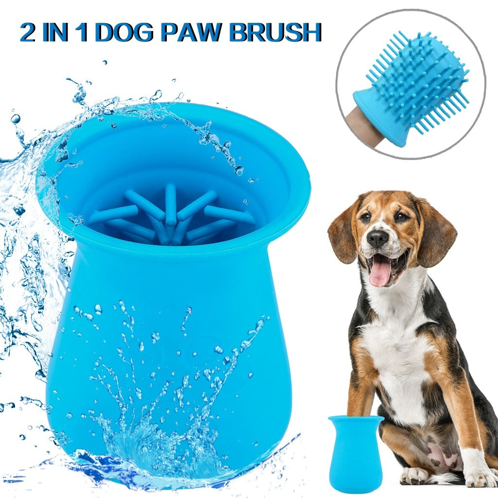 SOLVESSI Dog Paw Cleaner Cup – 2-in-1 Silicone Paw Washer & Grooming Brush