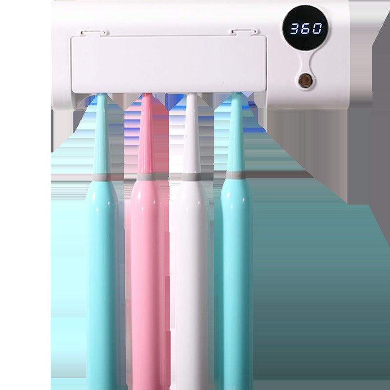 SOLVESSI UV Toothbrush Sanitizer – Wall-Mounted Holder with UV-C Light