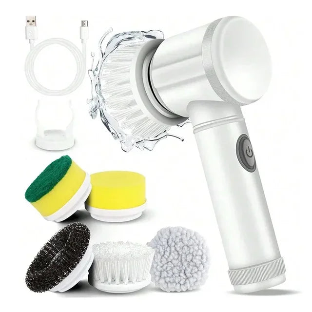 SOLVESSI Electric Spin Scrubber – Cordless Cleaning Brush with Replaceable Heads